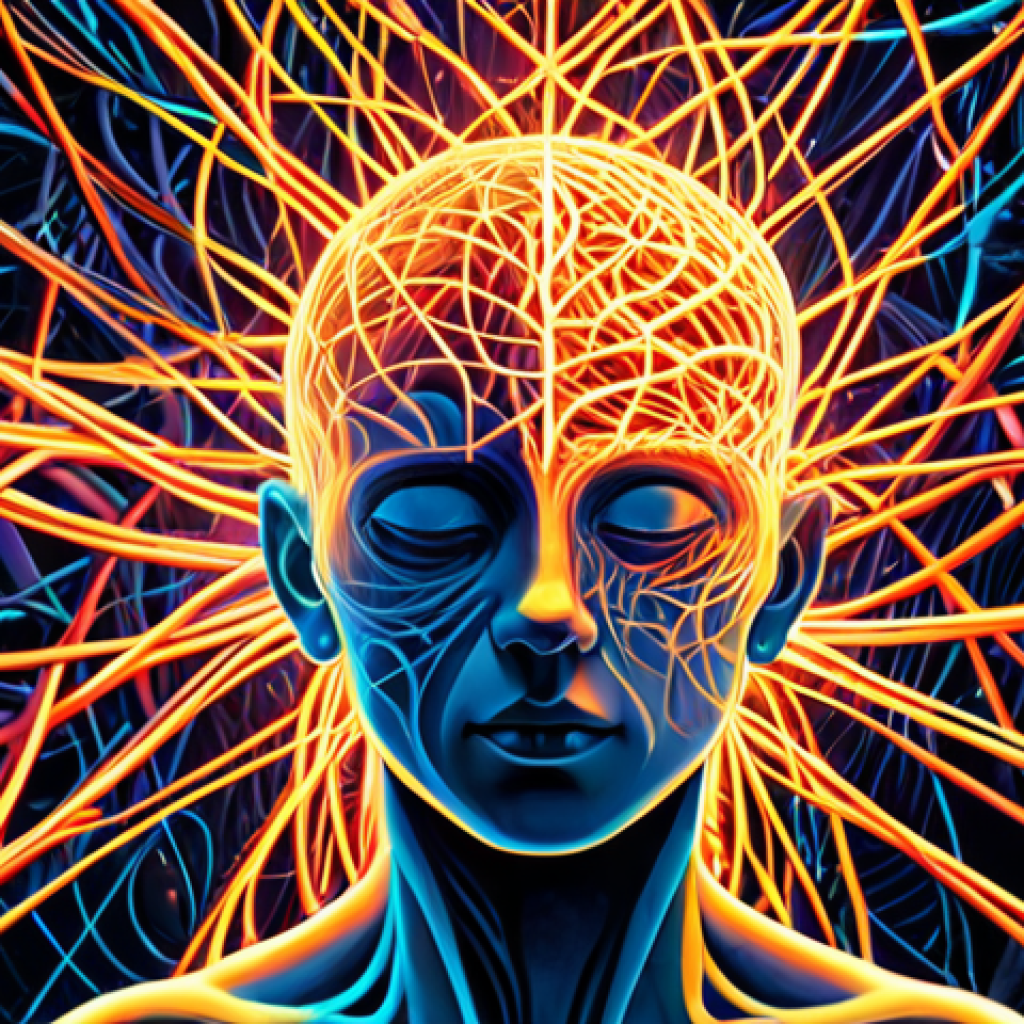 An intricate abstract representation of a human mind, initially appearing chaotic and tangled with dark, distorted lines, then transforming into clear, organized, and brightly illuminated pathways. Emphasize the empowering shift from unhelpful thought patterns to mental clarity and insight. Conceptual art, digital painting, vibrant light, subtle optical illusions.