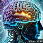 Home 21 심리학 공통 과목 - A detailed, realistic illustration of a human brain with glowing neural pathways and sensory organs ...