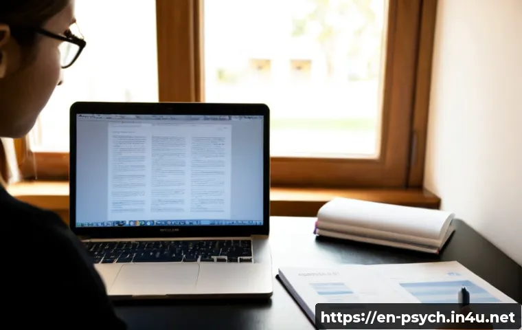 심리학 석사 논문 - Photorealistic university psychology graduate student working on a master’s thesis at a tidy home of...